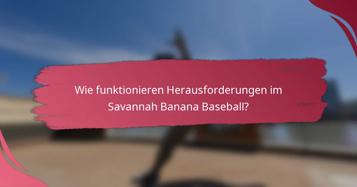 Wie funktionieren Herausforderungen im Savannah Banana Baseball?